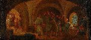 Pehr Horberg Sokrates med giftbagaren i fangelset oil painting